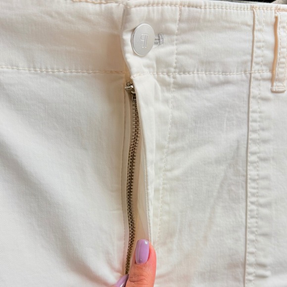 Pilcro Anthropology Sz 33 Womens Off White Frayed Hem Stretch Pockets Pants - Picture 6 of 10